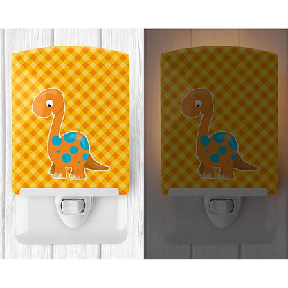 Caroline's Treasures BB6896CNL Brontosaurus Dinosaur Ceramic Night Light Compact, UL-Certified, Ideal for Bedroom, Bathroom, Nursery, Hallway, Kitchen, 6x4x3, Multicolor