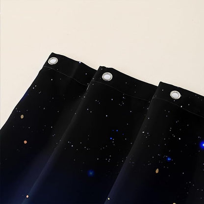 AILONEN Butterfly Shower Curtain,Blue Butterfly Bath Curtain for Girls Kids Women,Glowing Starry Flower Butterfly Decoration Bathroom Waterproof Curtain with 12 Plastic Hooks, 72" W*72" H