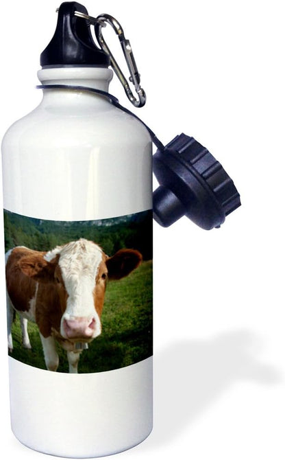 3dRose Simmental cow Sports Water Bottle, 21 oz, Multicolor