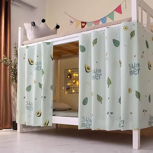 SIQITECHNO 2 Pieces Upper/Bottom Bunk Bed Curtains Dorm Home Blackout Privacy Bed Cloth Curtain Shading Breathable Dustproof Bed Canopy with Rope and Buckles for Kids Teen Loft Bed Single Sleeper