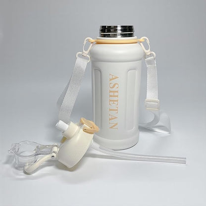 Large Capacity 32oz Insulated Cup, 316 Stainless Steel Water Bottles With Straw And Lifting Rope, Portable For Sports And Travel