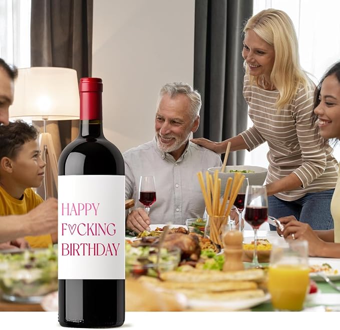 8 Pcs Birthday Wine Labels, Birthday Gifts for Women Her Him, Birthday Wine Bottle Stickers, Happy Birthday Party Decorations Gifts for Women Her Him, Happy Birthday Wine Bottle Labels