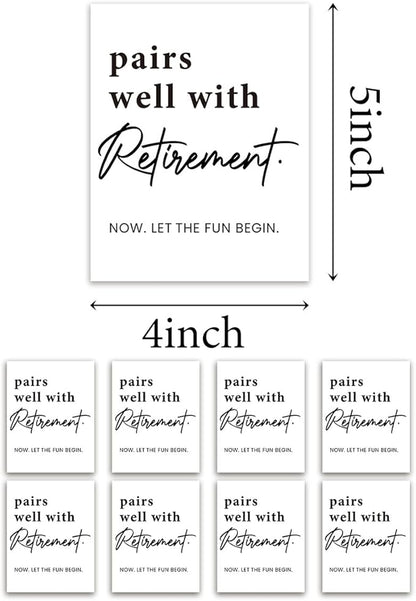 8 Pcs Retirement Wine Labels, Retirement Gifts for Women Men, Happy Retirement Party Decorations Wine Bottle Stickers Gifts for Coworker Grandparents Pairs Well with Retirement Wine Labels