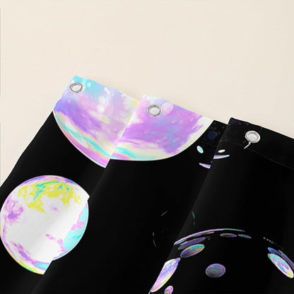 AILONEN Colorful Planet Shower Curtain,Purple Planet Bath Curtain for Bathroom Decor,Polyester Waterproof with 12 Plastic Hooks 48" W*72" H