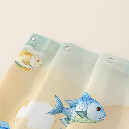 AILONEN Sea Turtle Shower Curtain,Watercolor Sea Turtle Bath Curtain for Girls Girls,Ocean Animal Fish Tie Dye Flower Shower Curtain for Bathroom Decor Waterproof with 12 Plastic Hooks, 36" W*72" H