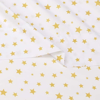 Amazon Basics Kid's Soft Easy-Wash Lightweight Microfiber 3-Piece Sheet Set, Toddler, Multi Color, Starry Stars