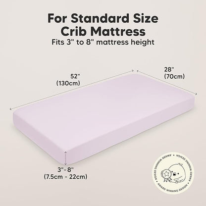 2-Pack Organic Crib Sheets for Boys, Girls - Jersey Fitted Crib Sheet, Baby Crib Sheets Neutral, Crib Mattress Sheet, Cotton Crib Sheets, Breathable Crib Sheet, Baby Mattress Sheets (Thistle)