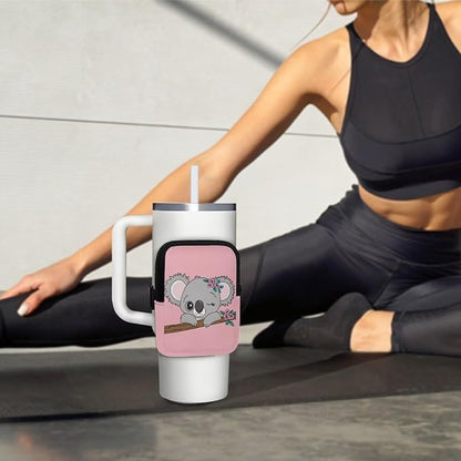 Koala Tumbler Pouch Bag for Stanley Cup Storage Holder Bag with Strap Water Bottle Pouch Zipper Brateaya Cup Pouch 20oz 30oz