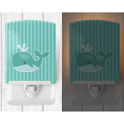 Caroline's Treasures BB7125CNL Whale Ceramic Night Light Compact, UL-Certified, Ideal for Bedroom, Bathroom, Nursery, Hallway, Kitchen, 6x4x3, Multicolor