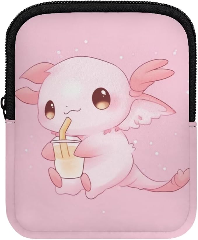 Cute Axolotl Stanley Cup Pouch with Adjustable Strap Water Bottle Storage Bag for 40oz IceFlow Tumbler Pouch for Stanley Accessories Pink