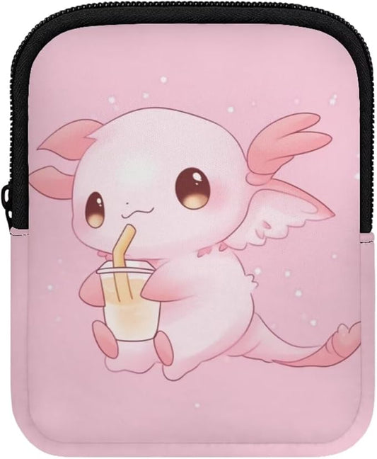 Cute Axolotl Stanley Cup Pouch with Adjustable Strap Water Bottle Storage Bag for 40oz IceFlow Tumbler Pouch for Stanley Accessories Pink