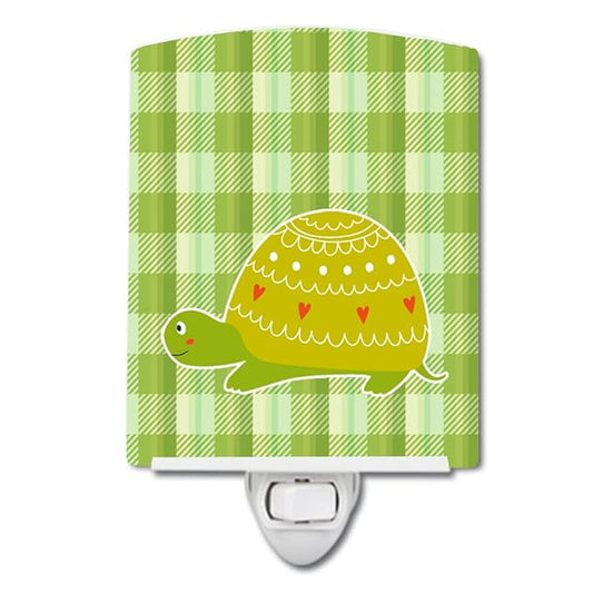 Caroline's Treasures BB6750CNL Turtle on The Move Ceramic Night Light Compact, UL-Certified, Ideal for Bedroom, Bathroom, Nursery, Hallway, Kitchen, 6x4x3, Multicolor