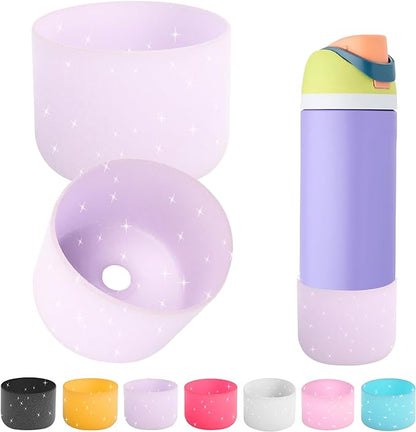 2PCS Silicone Water Bottle Boot for Owala 24oz 32oz 40oz,Anti-Slip Protective Sleeve Bottom Bumper Protector for FreeSip, Twist, and Flip Water Bottles