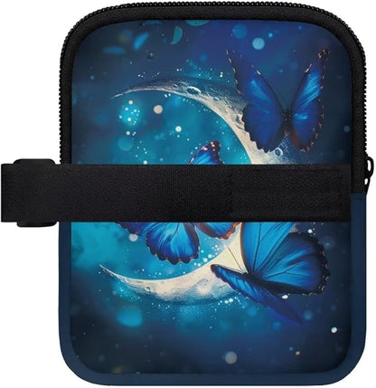 Butterfly Moon Stanley Cup Pouch with Adjustable Strap Water Bottle Storage Bag 20oz-40oz IceFlow Tumbler Pouch for Stanley Accessories