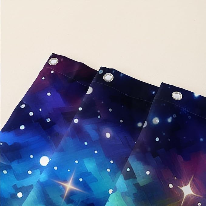 AILONEN Colorful Moth Shower Curtain,Galaxy Moon Moth Bath Curtain for Bathroom Decor,Polyester Waterproof with 12 Plastic Hooks 48" W*72" H