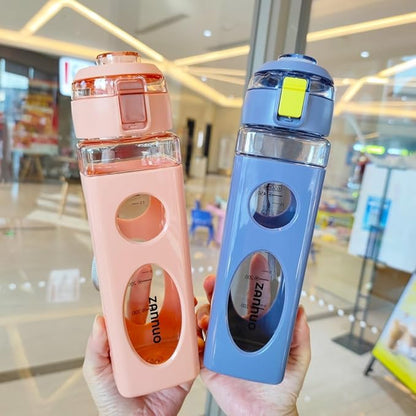 Water Bottle with Rope handle Easy Carry, Sport Water Bottle for Gym, Outdoor, School and Office, Leak Proof Portable Water Bottle BPA Free, Drink Water Bottles 650 ml / 22 oz. (White)