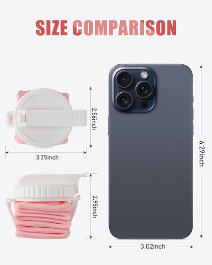 Opard Collapsible Water Bottles 21 Oz - BPA Free, Leak Proof, Foldable Silicone Collapse Water Bottle with Straw, Easy to Compact and Expandable, Travel Essentials Accessories