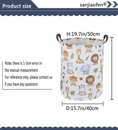 Kids Laundry Hamper,Baby Laundry Basket Animal Storage Baskets for Kids Room Decor,Nursery Hamper,Bedroom,Toy Organizer,(Cute Animal)