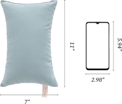 BEDSUM 2 Pack Tiny Pillows, 11"x7" Microfiber Mini Pillows for Toddler, Travel, Pets, Soft and Machine Washable Small Pillows for Neck, Wrist, and Knee Comfort, Sea Green