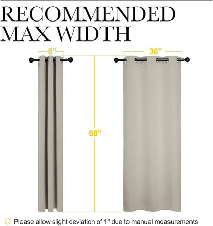 NICETOWN Kitchen Curtains for Decoration, Thermal Insulated Grommet Room Darkening Draperies/Panels for Laundry (Natural, 2 Panels, W42 x L68 inches)