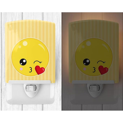 Caroline's Treasures BB8731CNL Kissy Face Ceramic Night Light Compact, UL-Certified, Ideal for Bedroom, Bathroom, Nursery, Hallway, Kitchen, 6x4x3, Multicolor