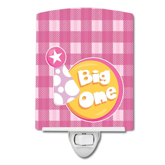 Caroline's Treasures BB6830CNL Girl Big One Ceramic Night Light Compact, UL-Certified, Ideal for Bedroom, Bathroom, Nursery, Hallway, Kitchen, 6x4x3, Multicolor