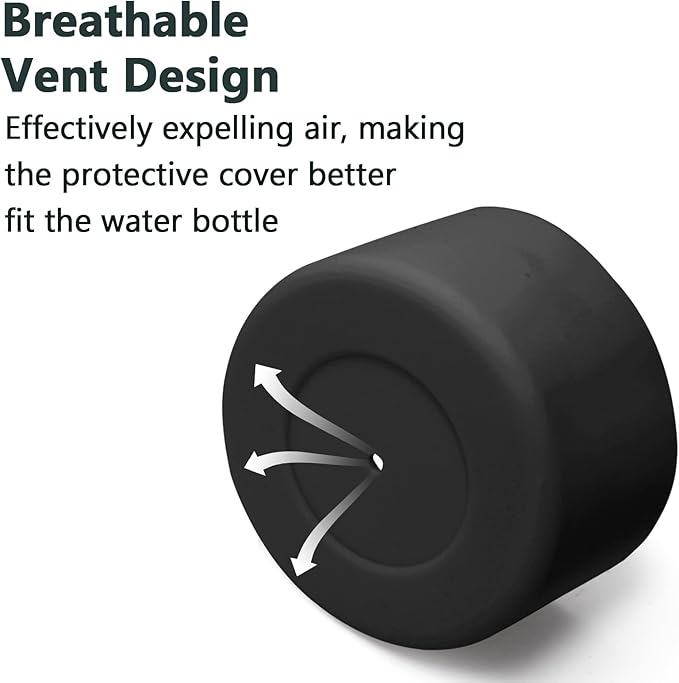 2 Pcs 3 Inch / 75mm Black Water Bottle Boot, Silicone Tumbler Sleeve Water Bottle Bumper, Tumbler Accessories Water Bottle Bottom Protector for 20oz 30oz 40oz Tumbler Water Bottle