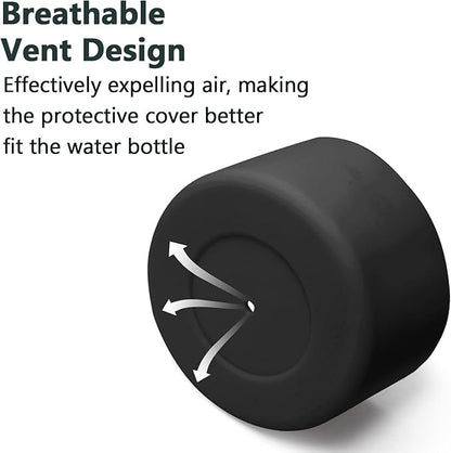 2 Pcs 3 Inch / 75mm Black Water Bottle Boot, Silicone Tumbler Sleeve Water Bottle Bumper, Tumbler Accessories Water Bottle Bottom Protector for 20oz 30oz 40oz Tumbler Water Bottle