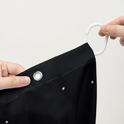 AILONEN Blue and Red Rose Shower Curtain,Cute Dolphin Shower Curtain for Bathroom Decor,48" W*72" H Polyester Waterproof Evening Starry Moon Flower Bath Curtain with 12 Hooks