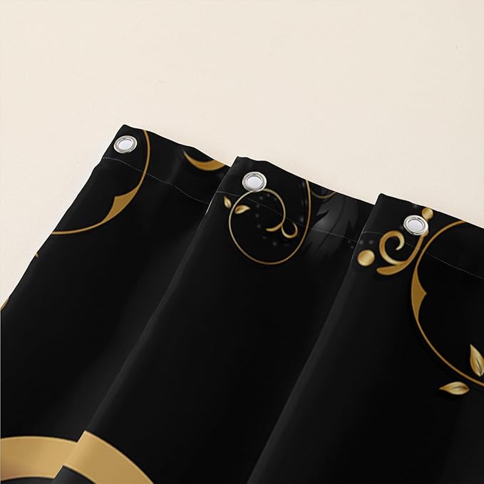 AILONEN Girls Rose Floral Shower Curtain 72" W*72" H for Bathroom, Gold Yellow Flower Butterfly Bathroom Curtain,Women Teen Girls Flower Bath Curtain Polyester Waterproof Bath Curtain with 12 Hooks