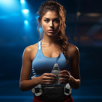 AXEN Water Bottle for Running Hydration Belt, BPA-Free&Leak-Proof Sports Water Bottle for Marathon Walking Hiking Cycling Trail Skiing