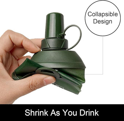 500ml Soft Flask, TPU Collapsible Soft Water Bottle for Hydration Pack, Running Vest, Folding Water Bottle for Hiking Cycling Climbing-1Pcs, Green