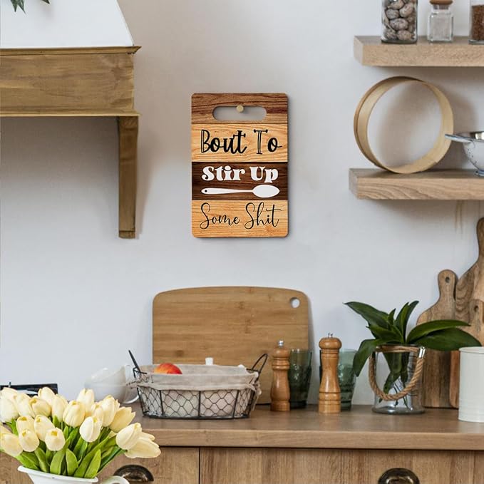Funny Cutting Board Gifts, Wood Cutting Boards for Kitchen, House Warming Gifts New Home, Kitchen Wall Art, Christmas Birthday Gifts for Women Mom Grandma 8 x 12 Inch