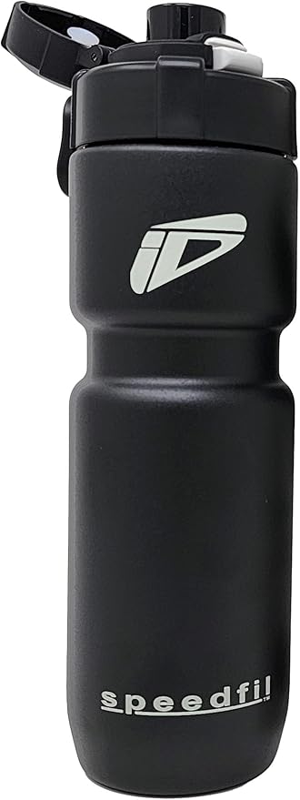 Speedfil Speedflask 21 oz. Vacuum Insulated Stainless Steel Cycling Sports Water Bottle with NEW Bounce Back Lid 2.0 (Black)