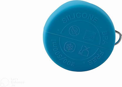 Foldable Water Bottle, 500 ml, BPA Free, Silicone Bottle for Travel, Gym, Cycling, Hiking (Blue)