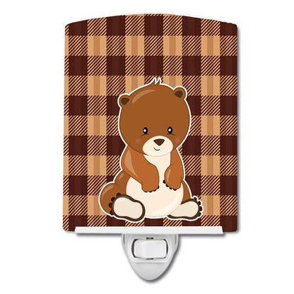 Caroline's Treasures BB9166CNL Bear Ceramic Night Light Compact, UL-Certified, Ideal for Bedroom, Bathroom, Nursery, Hallway, Kitchen, 6x4x3, Multicolor
