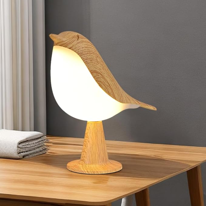 Modern Simple Magpie Led Desk Light Bedroom Study Bedside Lamp Living Room Decorate Touch Bird Floor Lamps Car Aromatherapy Lamp, Maple, brdLIT-shCO0126Luxe01
