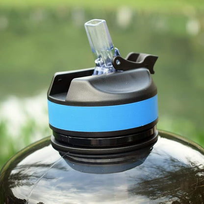 QuiFit Motivational Gallon Water Bottle - with Straw & Time Marker BPA Free Large Reusable Sport Water Jug with Handle for Fitness Outdoor Enthusiasts Leak-Proof