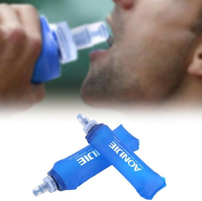 AONIJIE 2 Pcs Sports Collapsible Water Bottle BPA Free - TPU Soft Drink Water Kettle Foldable Flask for Hiking Bicycling Running Climbing