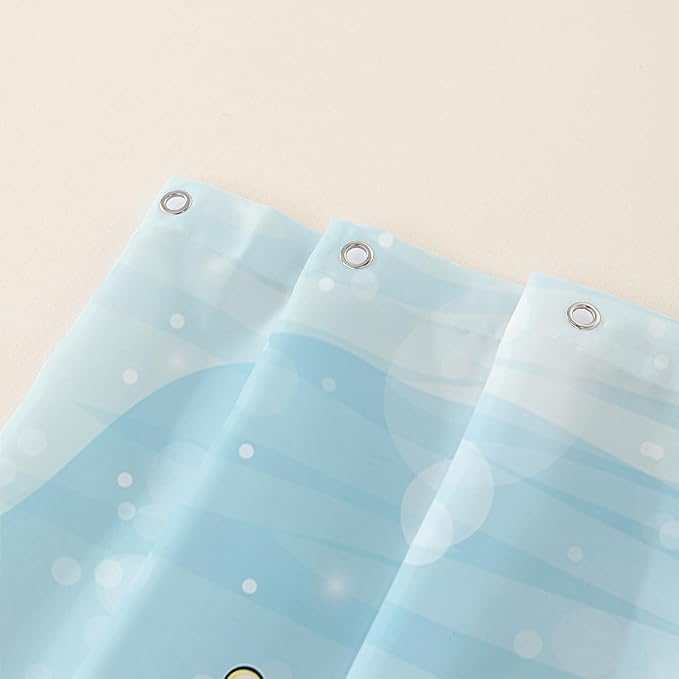 AILONEN Cute Dolphin Shower Curtain for Bathroom, Dolphin Fish Ocean Bath Curtain,Modern Minimalist Blue Waterproof Fabric Shower Curtain Set with Hooks 36" W*72" H