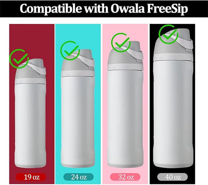 4Pcs Replacement Stopper Compatible with Owala FreeSip 19/24/32/40oz, Bottle Top Lid Stopper,Silicone Seal Bottle Cap Mouth Stopper Gasket, Replacement Parts for Owala 24oz 32oz, Black