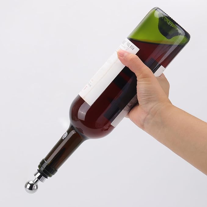 8Pcs Wine Stopper Bottle Stopper Wine Saver, Silicone Reusable Wine Corks, Wine Bottle Stopper for Bar, Camping, Party, Wedding (Silver)