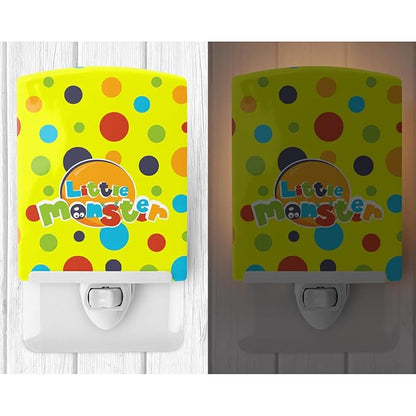 Caroline's Treasures BB7006CNL Little Monster Ceramic Night Light Compact, UL-Certified, Ideal for Bedroom, Bathroom, Nursery, Hallway, Kitchen, 6x4x3, Multicolor