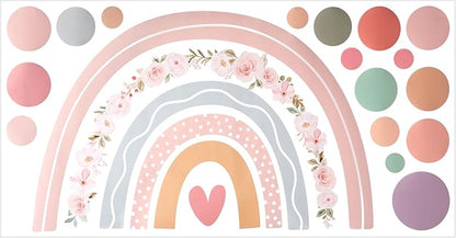 uxcell 18 Pcs (1 Sheet) Polka Dots Wall Sticker, PVC Peel and Stick Rainbow Wall Decal Sticker for Bedroom Classroom, Colorful