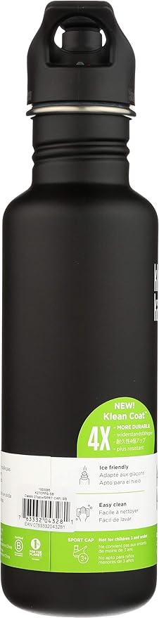 Klean Kanteen Classic Stainless Steel Singel Wall Non-Insulated Water Bottle with Sport Cap