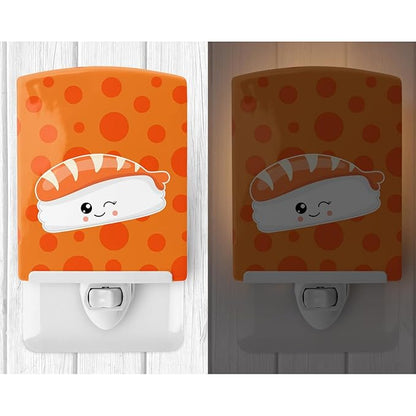 Caroline's Treasures BB8804CNL Sushi Sashimi Ceramic Night Light Compact, UL-Certified, Ideal for Bedroom, Bathroom, Nursery, Hallway, Kitchen, 6x4x3, Multicolor