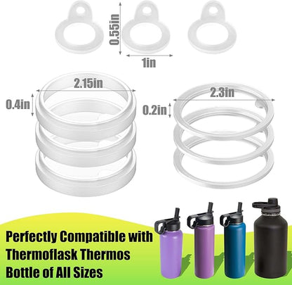Lid Gasket Replacement for Thermoflask 24oz/32oz/40oz/64oz,Water Bottle Silicone Gaskets Each with Pick for Water Bottle Straw Lid, Chug Lid & Chug Spout