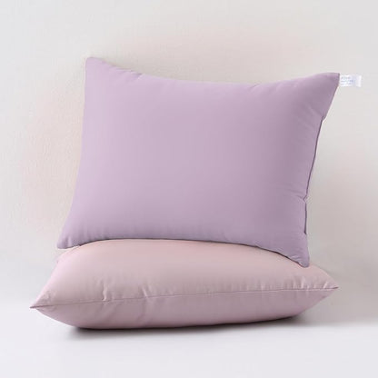 MEILA 2 Pack Cotton Toddler Pillows, 13x18 Pillows for Sleeping and Traveling, Machine Washable Kids Pillows Ideal for Crib, Bed, Cot and Nap, Light Pink & Lilac