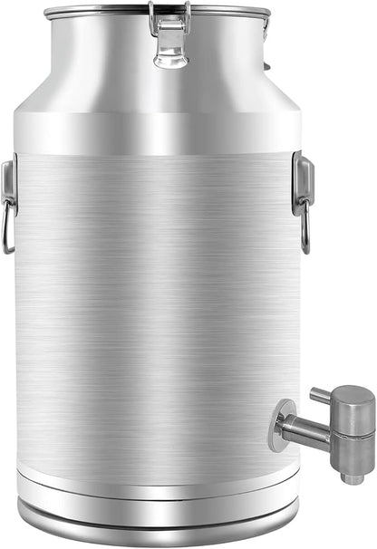 304 Stainless Steel Milk Can，35L Milk Bucket Wine Pail Bucket 9.25 Gallon Milk Can Tote Jug with Sealed Lid Heavy Duty for Milk and Wine Liquid Storage