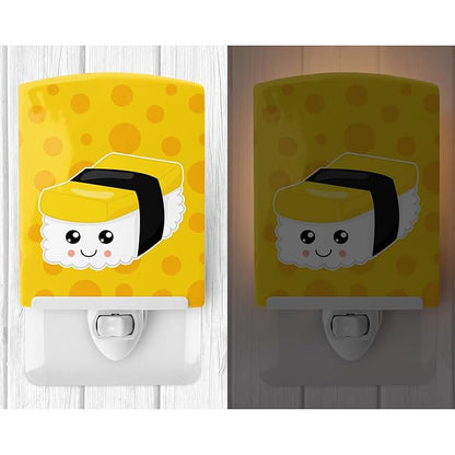 Caroline's Treasures BB8809CNL Sushi Sashimi #2 Ceramic Night Light Compact, UL-Certified, Ideal for Bedroom, Bathroom, Nursery, Hallway, Kitchen, 6x4x3, Multicolor